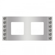 Рамка на 2 поста, гор/верт. с кристаллами, цвет bright chrome