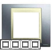 Рамка Unica хамелеон 4 поста горизонтальная голубой лед/бежевая