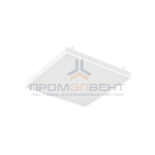 Светодиодный светильник "ВАРТОН" грильято накладной 588*588*50мм 27 ВТ 6500К с планками для подвеса с функцией аварийного освещения