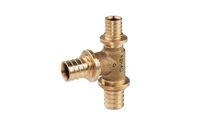 Тройник переходной REHAU PLATINUM - 25 x 25 x 16 (бронза, для труб из сшитого полиэтилена RAUTITAN)