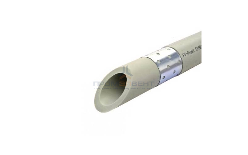 Труба полипропиленовая армированная алюминием FV-Plast STABI - 75×11,0 (PN20, штанга 4м, цв.серый)