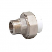 Переход на наружную резьбу разъемный Fusitek - 63 x 2" (для полипропиленовых труб, цвет белый)