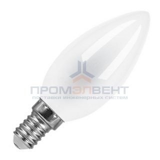 Лампа филаментная светодиодная свеча матовая Feron LB-58 5W 4000K 230V 530lm E14 filament белый свет