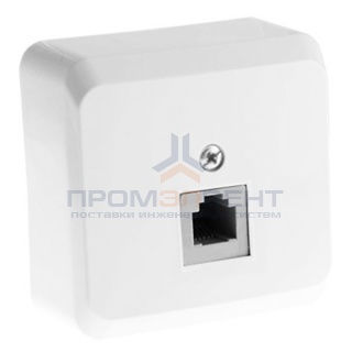 Розетка телефонная RJ-11 Этюд белая [уп 25 шт]