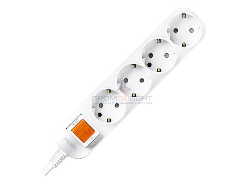 Anam Legrand e-Fren 4 Удлинитель с выключателем, шнур 4.5м, 16A, 250V